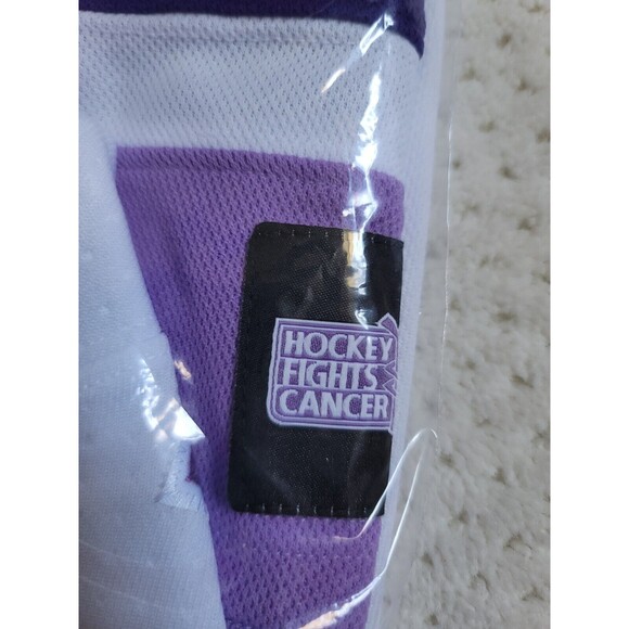 NWT SEALED RARE Adidas San Jose Sharks HOCKEY FIGHTS CANCER Purple jersey 56 2XL - Picture 6 of 6